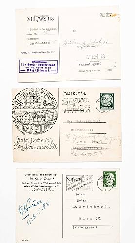 Collection of 3 Rare Anti-Jewish Austrian National Socialist Ephemera dealing with Jewish Propert...