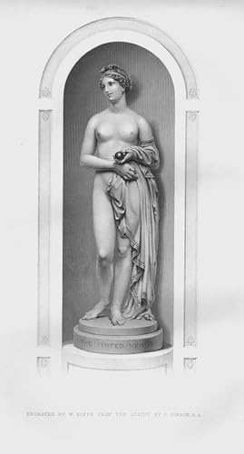 THE TINTED VENUS,Engraved by Roffe from a Sculpture by Gibson,1865 Steel Engraving