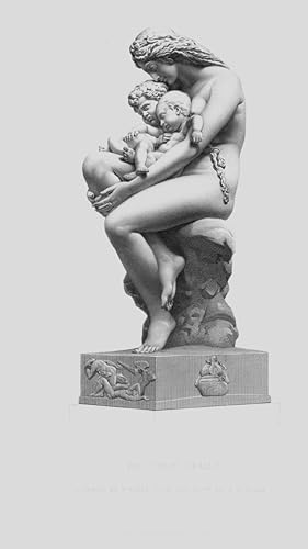 THE FIRST CRADLE Engraved by roffe from a sculpture by Debay,1856 Steel Engraving