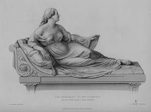THE MONUMENT TO MRS THOMPSON SCULPTURE After HOLLINS Engraved By ARTLETT,1851 Steel Engraving