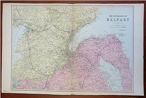 Belfast North Ireland United Kingdom 1881 Edward Weller detailed hand color map