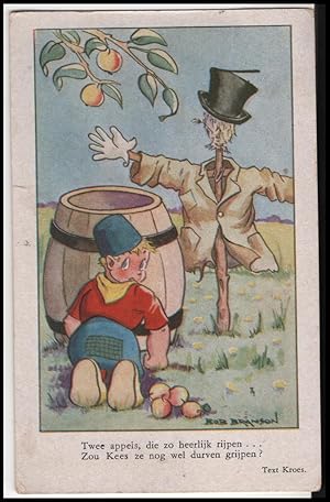 Seller image for Dutch Kid postcard (in Dutch): Twee Appels, die zo Heerlijk Rijpen for sale by Mobyville