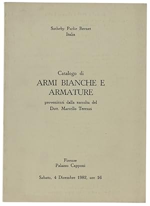 Seller image for CATALOGO DI ARMI BIANCHE E ARMATURE provenienti dalla raccolta del Dott. Marcello Terenzi: for sale by Bergoglio Libri d'Epoca