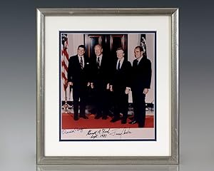 Bild des Verkufers fr Photograph of Presidents Ronald Reagan, Gerald Ford, Jimmy Carter and Richard Nixon. zum Verkauf von Raptis Rare Books