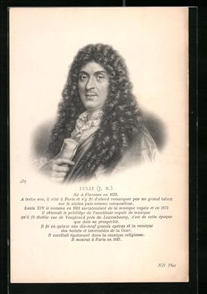 Ansichtskarte Komponist Jean-Baptiste Lully im Portrait