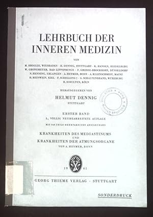 Imagen del vendedor de Krankheiten des Mediastinums und Krankheiten der Atmungsorgane. Lehrbuch der Inneren Medizin. Erster Band. a la venta por books4less (Versandantiquariat Petra Gros GmbH & Co. KG)