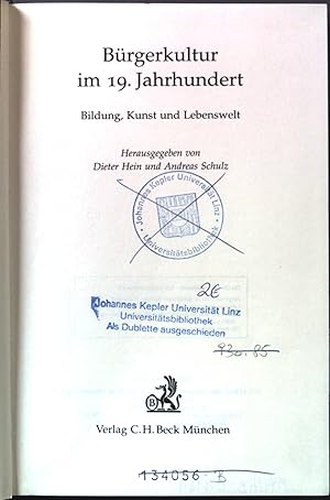 Bild des Verkufers fr Brgerkultur im 19. Jahrhundert : Bildung, Kunst und Lebenswelt zum Verkauf von books4less (Versandantiquariat Petra Gros GmbH & Co. KG)