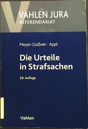 Immagine del venditore per Die Urteile in Strafsachen sowie Beschlsse und Protokoll der Hauptverhandlung. venduto da books4less (Versandantiquariat Petra Gros GmbH & Co. KG)