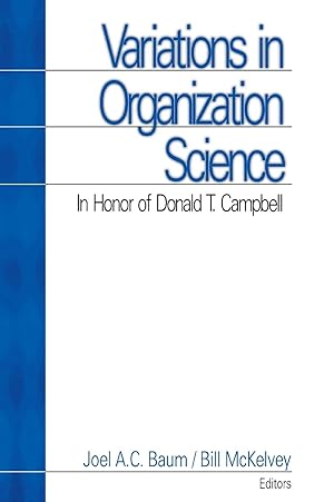 Seller image for Variations in Organization Science: In Honor of Donald T Campbell for sale by moluna