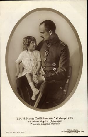 Ansichtskarte / Postkarte Herzog Carl Eduard von Sachsen Coburg Gotha, Prinzessin Caroline Mathilde