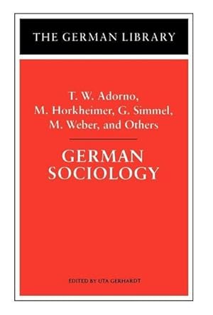 Imagen del vendedor de Adorno, T: German Sociology a la venta por moluna