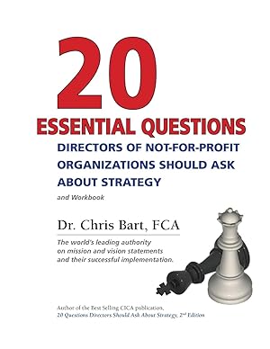Seller image for Bart, C: 20 Essential Questions Directors of Not-For-Profit for sale by moluna