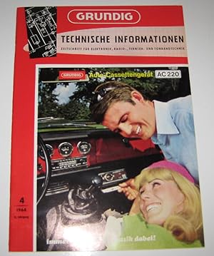 Image du vendeur pour Grundig - Technische Informationen 4 / 1968. Titelthema: Auto-Cassettengert AC 220. Zeitschrift fr Elektronik, Radio-, Fernseh- und Tonbandtechnik. mis en vente par Antiquariat Kelifer