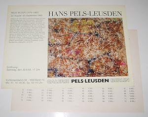 Immagine del venditore per Galerie Pels-Leusden, Berlin. Neue Bilder (1979 - 1983). (Vom Knstler signiert). 22. August - 30. September 1983. venduto da Antiquariat Kelifer