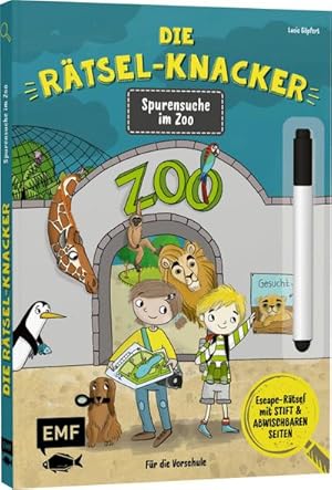 Bild des Verkufers fr Die Rtsel-Knacker - Spurensuche im Zoo (Buch mit abwischbarem Stift) : Escape-Rtsel fr die Vorschule zum Verkauf von Smartbuy