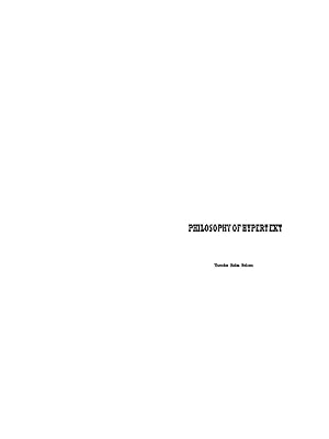 Seller image for Philosophy of Hypertext for sale by moluna