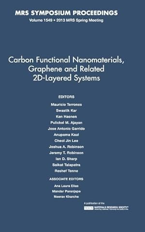 Seller image for Carbon Functional Nanomaterials, Graphene and Related 2d-Layered Systems: Volume 1549 for sale by moluna