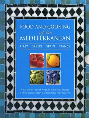 Bild des Verkufers fr Food and Cooking of the Mediterranean: Italy, Greece, Spain & France: A Box Set of 4 96-Page Books with 265 Authentic Recipes Shown in More Than 1160 zum Verkauf von moluna