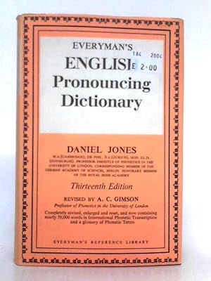 Seller image for English Pronouncing Dictionary for sale by World of Rare Books