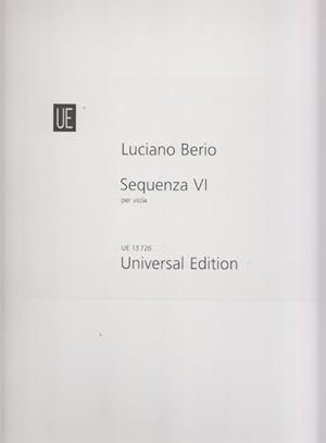 Immagine del venditore per Sequenza VI for Solo Viola venduto da Hancock & Monks Music