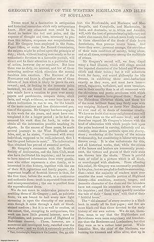 Seller image for Gregory's History of The Western Highlands and Isles of Scotland. An original article from Tait's Edinburgh Magazine, 1836. for sale by Cosmo Books