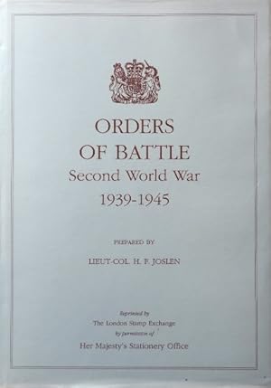 Orders of Battle : United Kingdom and Colonial Formations and Units in the Second World War 1939-...