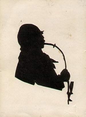 Bild des Verkufers fr Frst Otto von Bismarck im Profil mit langer Tabakspfeife. Original-Scherenschnitt. zum Verkauf von Antiquariat A. Suelzen