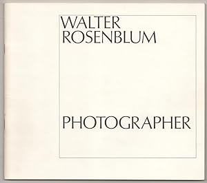 Bild des Verkufers fr Walter Rosenblum: Photographer zum Verkauf von Jeff Hirsch Books, ABAA