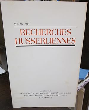 Imagen del vendedor de Recherches husserliennes, Vol. 15, 2001 a la venta por Atlantic Bookshop