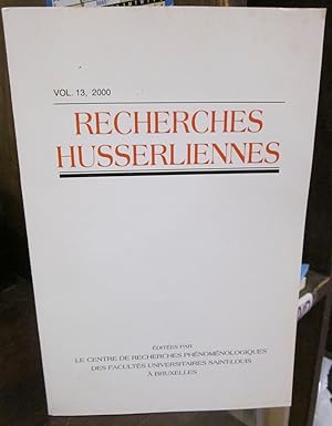 Imagen del vendedor de Recherches husserliennes, Vol. 13, 2000 a la venta por Atlantic Bookshop