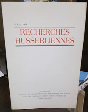 Imagen del vendedor de Recherches husserliennes, Vol. 9, 1998 a la venta por Atlantic Bookshop