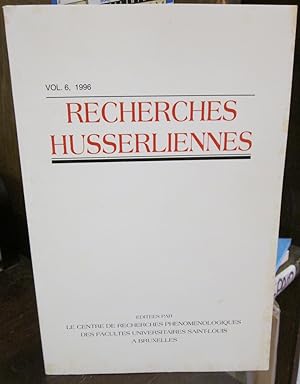 Imagen del vendedor de Recherches husserliennes, Vol. 6, 1996 a la venta por Atlantic Bookshop