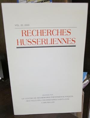 Imagen del vendedor de Recherches husserliennes, Vol. 20, 2003 a la venta por Atlantic Bookshop