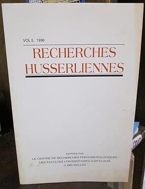 Imagen del vendedor de Recherches husserliennes, Vol. 5, 1996 a la venta por Atlantic Bookshop