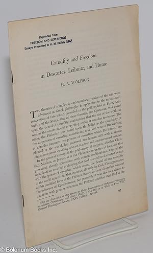 Bild des Verkufers fr Causality and freedom in Descartes, Leibnitz, and Hume zum Verkauf von Bolerium Books Inc.