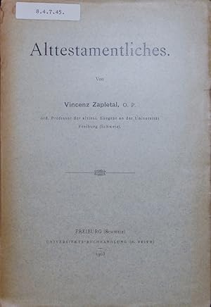 Seller image for Alttestamentliches. for sale by Antiquariat Bookfarm