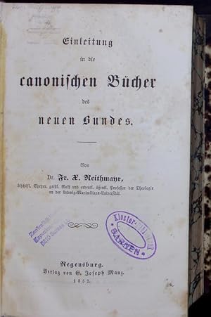 Imagen del vendedor de Einleitung in die canonischen Bcher des neuen Bundes. a la venta por Antiquariat Bookfarm