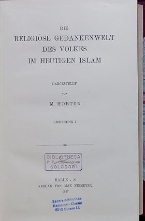 Seller image for Die religise Gedankenwelt des Volkes im heutigen Islam. for sale by Antiquariat Bookfarm