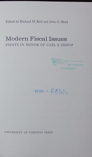 Seller image for Modern Fiscal Issues. Essays. for sale by Antiquariat Bookfarm