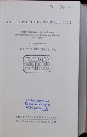 Bild des Verkufers fr Philosophisches Wrterbuch. zum Verkauf von Antiquariat Bookfarm