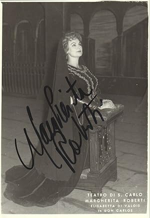 Teatro di S. Carlo. Margherita Roberti. Elisabeth di Valois in Don Carlos.