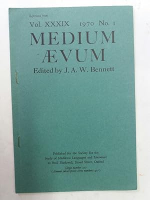 Seller image for Babio - A Twelfth Century Profane Comedy, a Review. Reprinted from Medium Aevum Volume 39, No 1, 1970. Society for the Study of Medieval Languages and Literature. for sale by Plurabelle Books Ltd