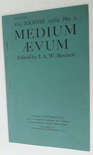 Bild des Verkufers fr The Play of Antichrist, a Review. Reprinted from Medium Aevum Volume 38, No 2, 1969. Society for the Study of Medieval Languages and Literature. zum Verkauf von Plurabelle Books Ltd