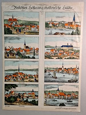Ansichten Schleswig-Holstein`scher Städte. "Hadersleben.", "Eutin.", "Neustadt.", "Ploen.", "Apen...