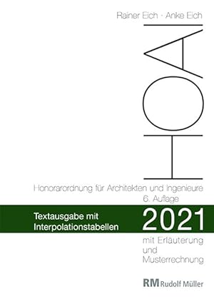 Bild des Verkufers fr HOAI 2021 - Textausgabe mit Interpolationstabellen zum Verkauf von moluna