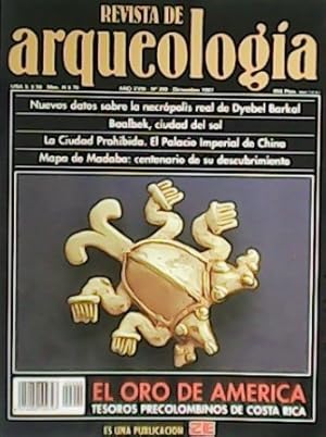 Imagen del vendedor de Revista de Arqueologa. Ao XVIII. N 200. El oro de Amrica. Tesoros Precolombinos de Costa Rica. Colaboran: Francesca Berenguer y otros (Dyebel Barkal, una Necrpolis real indita). J.M. Blzquez Martnez (Baalbek, Ciudad del Sol). a la venta por Librera y Editorial Renacimiento, S.A.