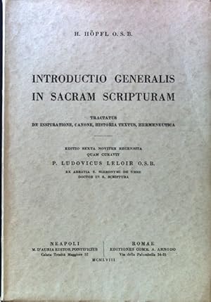 Bild des Verkufers fr Introductio Generalis in sacram scripturam. Tractatus de Inspiratione, Canone, Historia Textus, Hermeneutica; Introductio in sacros utriusque testamenti libros. Compendium; Volumen primum; zum Verkauf von books4less (Versandantiquariat Petra Gros GmbH & Co. KG)