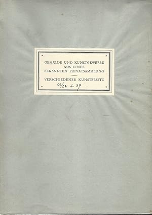 Bild des Verkufers fr Gemlde und Kunstgewerbe. Aus einer bekannten Privatsammlung in Berlin-Wannsee. Verschiedener Kunstbesitz. Versteigerung am 22. und 23 Juni 1939. zum Verkauf von Lewitz Antiquariat