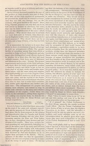 Imagen del vendedor de Arguments for The Repeal of The Union. An original article from Tait's Edinburgh Magazine, 1847. a la venta por Cosmo Books