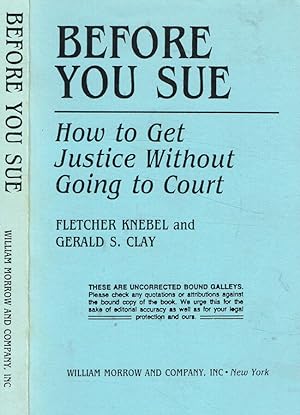 Seller image for Before you sue How to get justice without going to court for sale by Biblioteca di Babele
